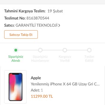 Garantili Teknoloji İletişim Hizmetleri Ürünüm Hala Kargoya Verilmedi!