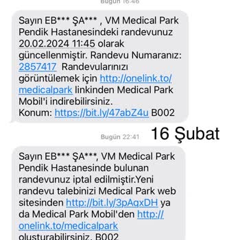 Medical Park Hastanesi Pendik'teki Hastanede Randevu Ertelenmesi Şikayeti