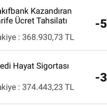 VakıfBank Sigorta Ve Kazandıran Tarife Kesintisi