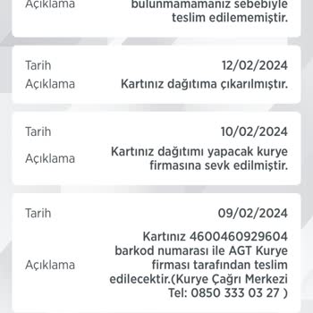 AGT Kargo Kartımı Hala Getirmedi