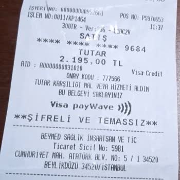 Birinci Göz Hastanesi Fatura Talebim Yerine Getirilmemektedir.