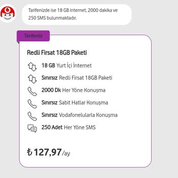 Vodafone Red'li Fırsat 18gb