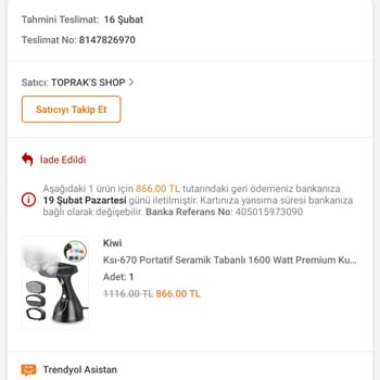 Trendyol Müşteri Memnuniyeti Kuponumu Geri Vermiyor