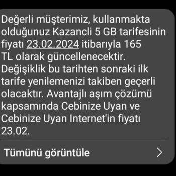 Vodafone Paketlere Yapılan Gereksiz Zam.