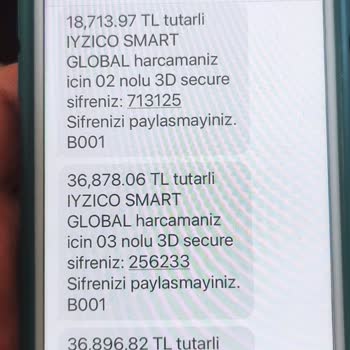+220 ile başlayan numaradan gelen mesaj Iyzico/Smart Global Şikayet!