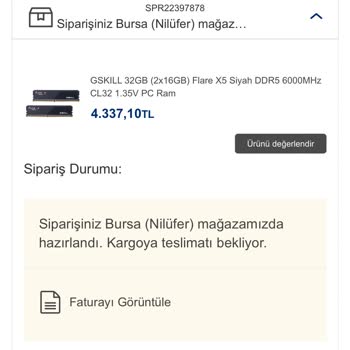 Vatan Bilgisayar Ürünümü Kargoya Vermedi