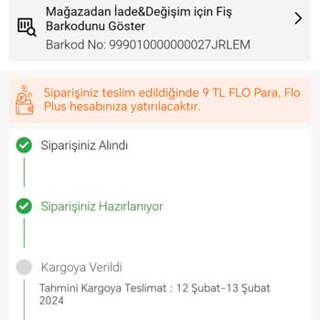 FLO Mağazacılık Siparişimi Kargoya Vermiyor