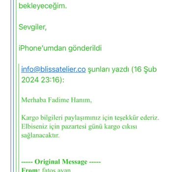 Bliss Atelier Ürün Değişimi Ve İletişim Sorunu