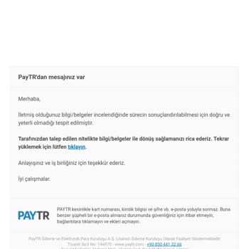 Paytr'ın Israrcı Bilgi Talebi
