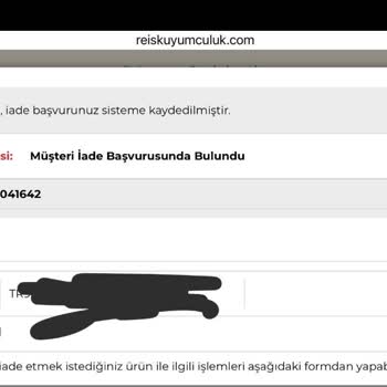 Reis Kuyumculuk Kopan Kolye İade Zorluğu