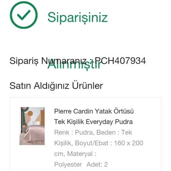 Pierre Cardin Home Pierre Cardin Teslim Edilmeyen Ürün