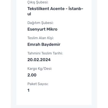 Sürat Kargo'dan Teslim Alınamayan Kargo