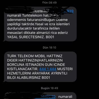Türk Telekom Her Gün Başkasının Borcunu Bana SMS Atıyor