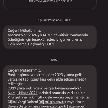 Gelir İdaresi Başkanlığı'ndan Gelen Asılsız Mesajlar