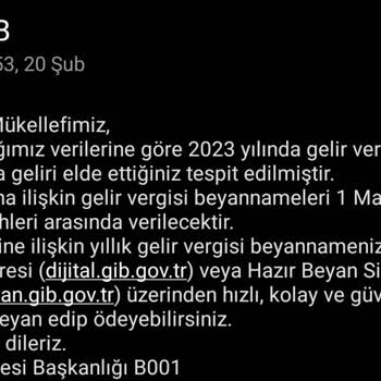 GİB Den Gelen Mesaj