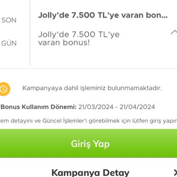 Jolly Tur Garanti Bonusumu Yaktı!