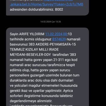 EGO Genel Müdürlüğü EGO 383 Numaralı Hat Çilesi