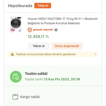 Hoover Satış Sonrası Destek Bulamama