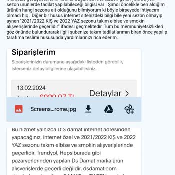 DS Damat Şubelerinin Sattığı Ürünün Terzi İşlemlerini Yapmama İnadı