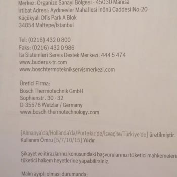 3 Yıllık Buderus Yoğuşmalı Kombimin Sorunlarına Buderus Çözüm Bulsun.