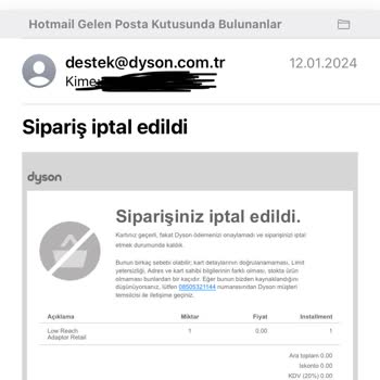 Dyson V15 Garantili Ürün Parçasını Göndermiyor Oyalıyor, Mağdur Ediyor