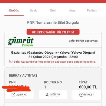 Obilet Sefer İptali Mağduriyeti.