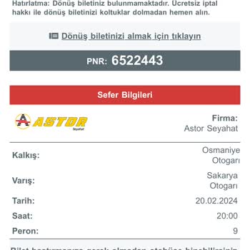 Astor Turizm Koltuk Değişikliği Sorunu