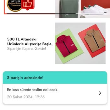 Boyner Sipariş Ettiğim Ürünü Kurye Teslim Etmeden Geri Getirdi