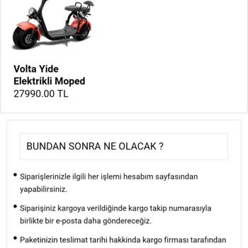 A101 Volta Yide Elektrikli Mopedi Teslim Etmiyorlar.