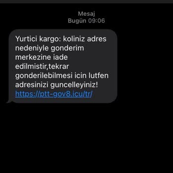E-ticaret Marka Taklidiyle Dolandırıcılık  PTT Görünümlü Link Ve Kargo Mesajları