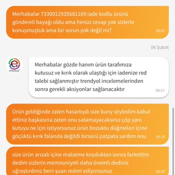 Trendyol Evkolik Mağazası Umarım İlgilenirsin Artık İademle!