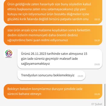 Trendyol Evkolik Mağazası Umarım İlgilenirsin Artık İademle!