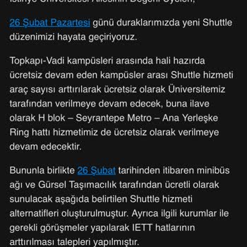 İstinye Üniversitesi Ulaşım Hizmetlerinin Anlamsız Ücretlendirme