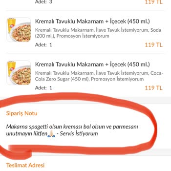 Makarnam'ın Doğru Sipariş Getirmemesi Ve İade Kabul Etmemesi