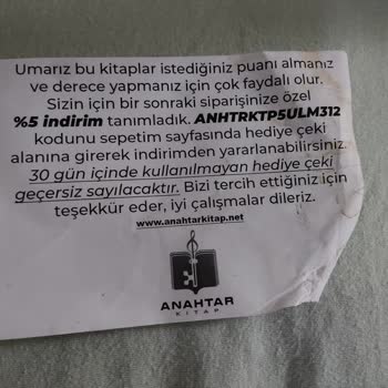 Anahtar Kitap Yanlış Gönderim Ve De İndirim Kuponunu Geçersizliği Yazıyor