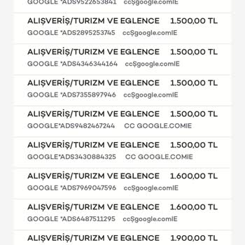 Akbank Kredi Kartımdan, Google Ads Firması Bilgim Harici 19.000 Çekmiş