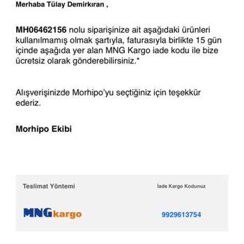 Morhipo Ürünü İade Ettim Param İade Edilmedi