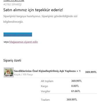 Kanvoma.com Sevgililer Günü Hediyesi Para İadesi Talebi