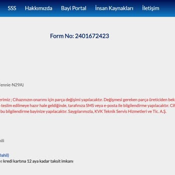 Honor 70 KVK Teknik Servis Sorunu