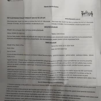 Wiky Watch Saati Servisi Tarafından Garanti Dışı Bırakılmaya Çalışma