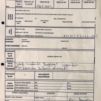 İşbir Yatak ' Da Rahatsızlık Veren Durum