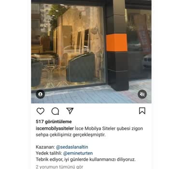 İsce Mobilya Sehpa Hediyesi Kazandım