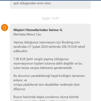Booking.com'un Ödeyeceğim Rakamı Benden Onay Almadan Değiştirmesi