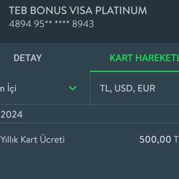 TEB Kredi Kartı Aidatı Miktarının İadesi