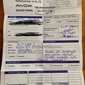 Awox Televizyon Onarım Süresi
