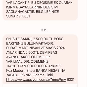 Eryaman Koz Modern Site Yönetimi Mesaj Sorunu