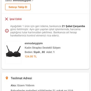 Trendyol İade Para Talebi