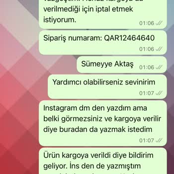 Qarmacha Siparişimi İptal Edemiyorum