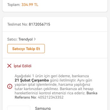 Trendyol Alınan Siparişi Hakkı Olmamasına Rağmen İptal Etti.