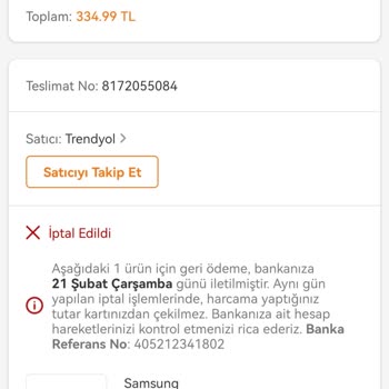 Trendyol Alınan Siparişi Hakkı Olmamasına Rağmen İptal Etti.
